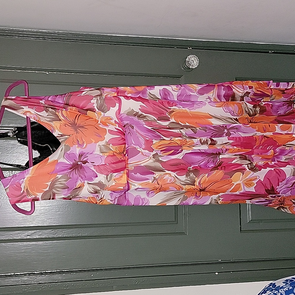 Pink and orange floral dress